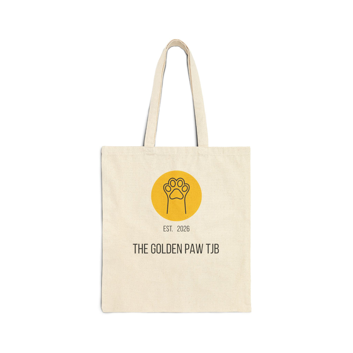 Cotton Canvas Tote Bag (15"x16") - The Golden Paw TJB EST. 2026