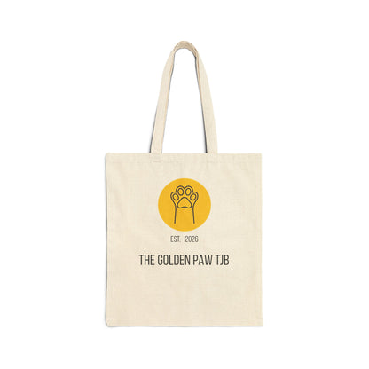 Cotton Canvas Tote Bag (15"x16") - The Golden Paw TJB EST. 2026