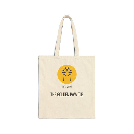 Cotton Canvas Tote Bag (15"x16") - The Golden Paw TJB EST. 2026