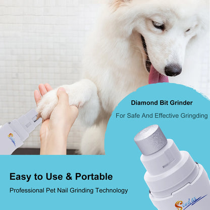 Quiet Dog Nail Grinder - USB Rechargeable 2-Speed Trimmer