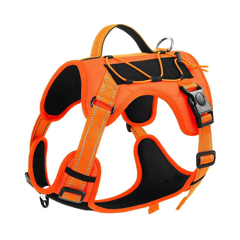 Tactical Dog Harness With Handle - Adjustable Reflective No Pull Vest Harness For Medium Large Dogs
