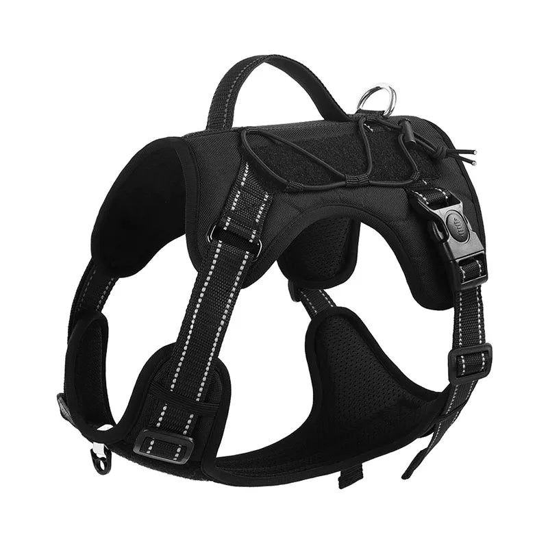 Tactical Dog Harness With Handle - Adjustable Reflective No Pull Vest Harness For Medium Large Dogs
