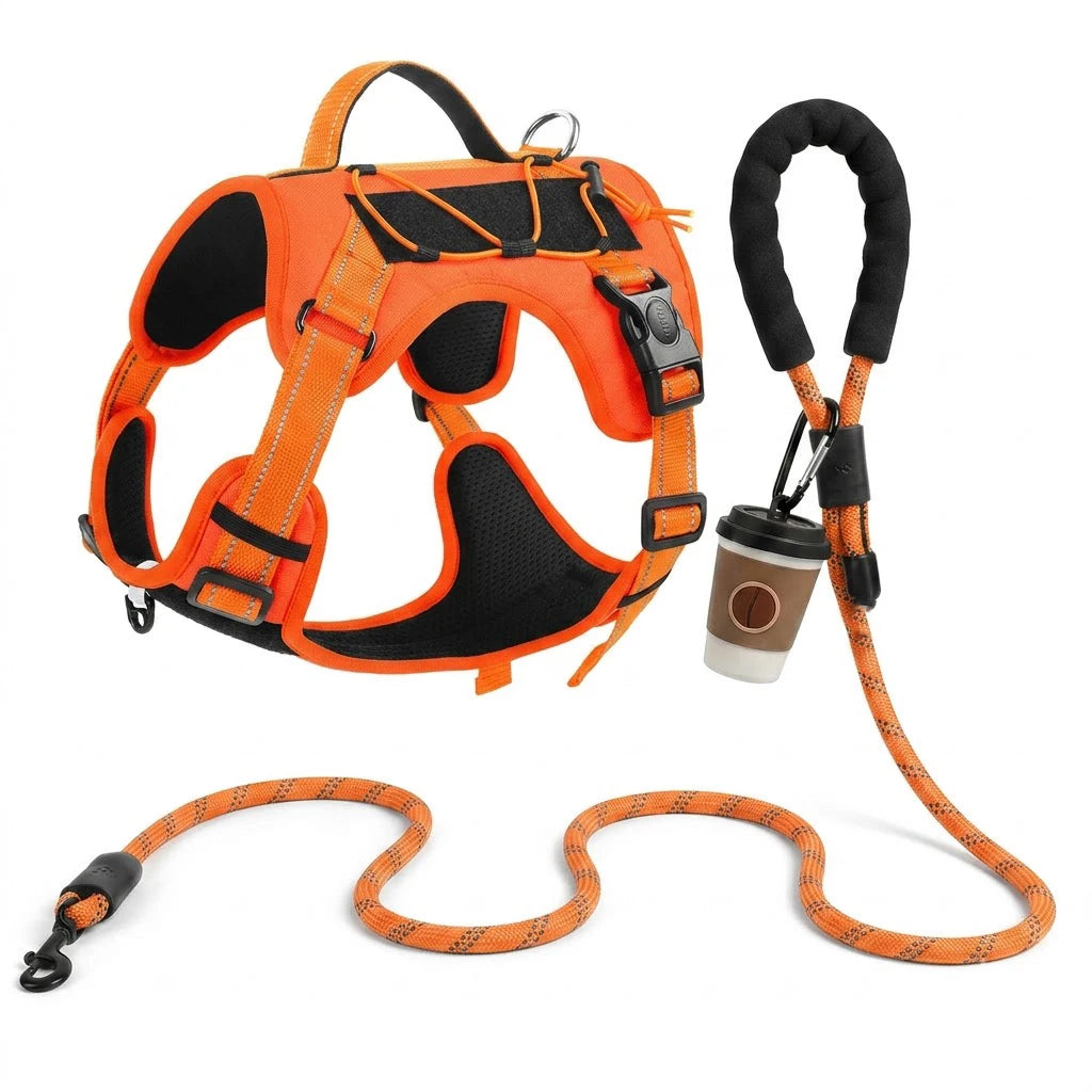 Tactical Dog Harness With Handle - Adjustable Reflective No Pull Vest Harness For Medium Large Dogs