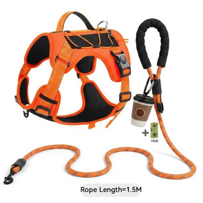 Tactical Dog Harness With Handle - Adjustable Reflective No Pull Vest Harness For Medium Large Dogs